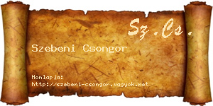 Szebeni Csongor névjegykártya